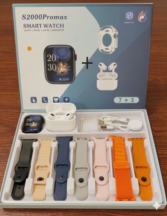 S2000%20Pro%20Max%20Smart%20Watch%20with%20Wireless%20AirPods%20Pro%20-%2010-in-1%20Mega%20Combo%20Pack%20-%207%20Changeable%20Straps/Belts%20with%20Free%20Protective%20Watch%20Cover%20-%20Bluetooth%20Call%20&%20Fitness%20Tracker%20Smartwatch%20for%20Men%20&%20Women%20techexbd%20-%20Image%202