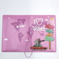 1 Piece I Love Travel 3D PVC Passport Case/Cover Passport Holder/Wallet School Supplies Stuff for Students. 