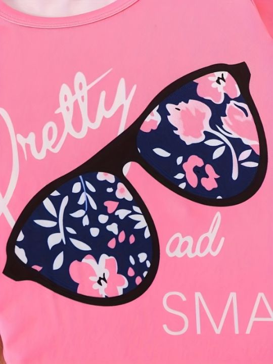 Spring%20Autumn%20Baby%20Girl's%20Collared%20Long%20Sleeve%20Top%20with%20Letter%20Print%20And%20Random%20Flower%20Long%20Pants%20Casual%20Two-Piece%20Set%20-%20Image%202