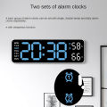 Large Digital Wall Clock Temperature and Humidity Week Display Brightness Adjustable Electronic LED Table Alarm Clock 12/24H. 