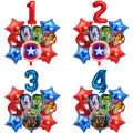 1Set Marvel Avengers Alliance Spider Man Hulk Aluminum Foil Balloon Children's Birthday Party Decoration Iron Man Hero Ball Gift. 
