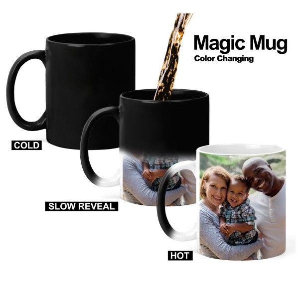 Custom Magic Mug | Add Hot Water and Your Pic Show | Invisible Photo Mug | Hidden Photo Mug, Personalized Magic Mug, Name Magic Mug, Text Magic Mug, Birthday, Engagement, Date Fix, Wedding, Shadi, Love, Friendship, Doctor