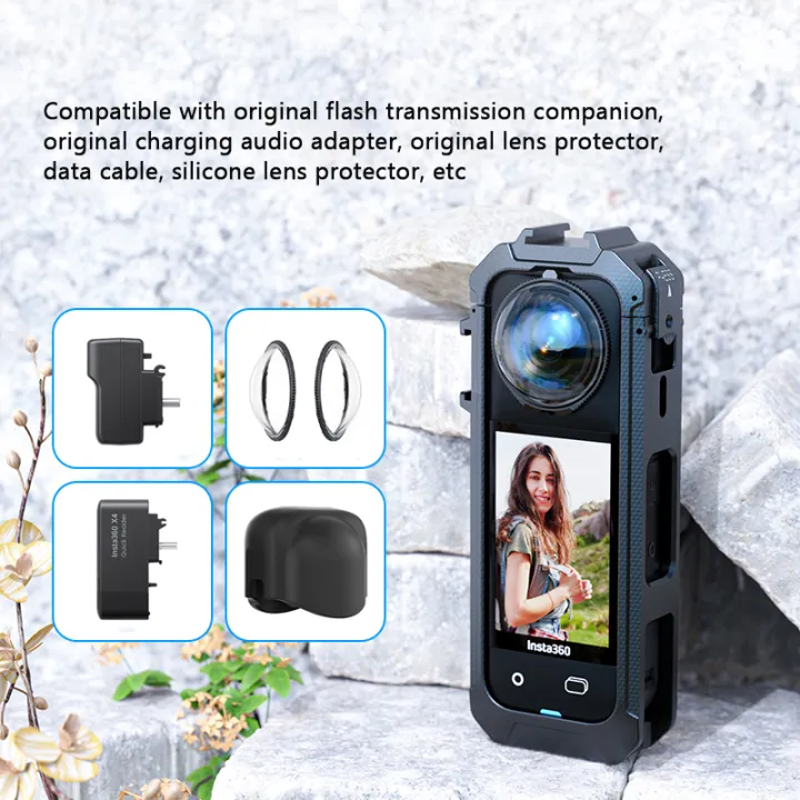 1/2Pcs%20Curved%20Glass%20Screen%20Protector%20for%20Insta360%20X5%20+%20Magnetic%20Frame%20Cage%20With%20Cold%20Shoe%20Mount%20for%20Insta%20360%20X5%20Accessories%20-%20Image%206