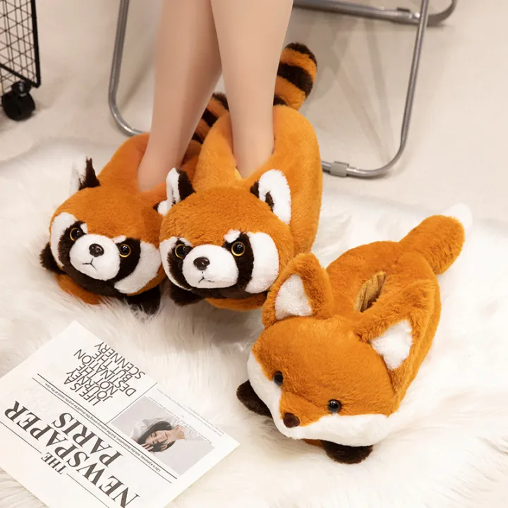 Cute%20Red%20Panda%20Fox%20Shoes%20Women%20Men%20Winter%20Slippers%20Warm%20Plush%20Soft%20Sole%20Girls%20Indoor%20Home%20Floor%20Slipper%20Women%20Cartoon%20Footwear%20-%20Image%202