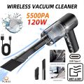 Rechargeble Handheld Wireless Vacuum Cleaner, 1200mAH Battery, USB Charging, Reusable Filter Cartridge, For Car Cleaning. 