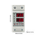 AC 40A 63A 230V Din Rail Adjustable Over Voltage Under Voltage Protective Device Protector Relay Over Current Protection Limit. 