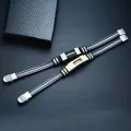 Vnox Stainless Steel Bracelet Men Wrist Band Black Grooved Rudder Silicone Mesh Link Insert Punk Wristband Stylish Casual Bangle. 