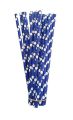 polka dots blue paper straws (25) pcs set 8". 