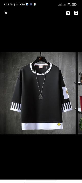 Black%20Colour%20%20Striped%20Drop%20Solder%20T%20Shirt%20For%20Mans%20-%20Image%205