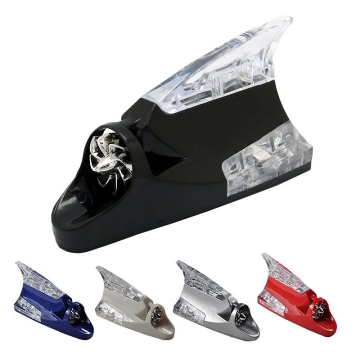 New Car Wind Shark Fin Antenna LED Warning Flash Upgrade Car Radio Signal Enhancement Roof Antenna Accessories