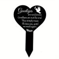 1pc Heart-shaped Commemorative Plaque Pile Cemetery Mark Black Garden Pile Sympathy Cemetery Pile Courtyard Cemetery Decoration. 