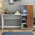 Mallium Engineered Wood Study & Computer Table, Home Office Work Desk with Locker Cabinet 3 Shelf Storage for Book & File Reading Table 50/42''. 