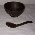 Coconut shell dessert cup hand craft dark brown. 