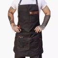 Kitchen Apron high quality For Pros Chef Waterproof Cooking Apron for Men Canvas With Pockets Fabric Barbecue Father Gift Apron.