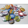 Customized round pin badge. 