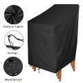 1pc Premium Waterproof Stacking Outdoor Chair Cover - Durable 210D Cloth Lounge Chair Protector with Weather Protection. 