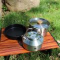 Leaftour Stainless Steel Camping Cookware Set Kettle Pot Pan - Outdoor Cooking Essentials for 2-3 Person. 
