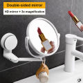 Adjustable Swivel Makeup Mirror with 3X Magnification - Double Sided HD Mirror, Strong Suction Wall Mount, Built-in Hook.