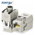 ZOERAX 2PCS Cat6a Cat7 Keystone Jack Cat7 RJ45 STP Tool-Less Type Zinc Alloy Module Jacks Adapter Coupler for 22 to 26 AWG.
