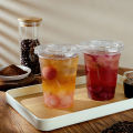 50PCS Disposable Transparent Cups Plastic Cups Lids Transparent Party Weddings Holidays Coffee Milkshakes Cold Drinks.