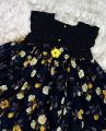 Black colour baby dress ( Crochet halfbody and chaina linen clothes).