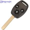 jingyuqin 313.8Mhz Remote Key Fob For Honda CR-V Accord 2008 2009 2010 2011 2012 MLBHLIK-1T ID46 Chip 3/4 Buttons Car Key HON66.