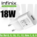 100% Infinix Original 18w Charger Adaptor for Note 8 - 10 Pro - 11 - Hot 11 Nfc 12 11s Hot 11s Hot 11 Zero X Pro Neo 11 pro Zero 5 Zero 8. 
