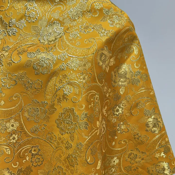 Pre-Cut%20Glitter%20Metallic%20Golden%20Floral%20Jacquard%20Brocade,%20Luxurious%20Shiny%20Embroidered%20Upholstery%20Fabric%20for%20Crafts%20DIY%20Projects%20-%20Image%202