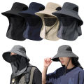 Summer Sun Hats UV Protection Outdoor Hunting Fishing Cap For Men Women Hiking Camping Visor Bucket Hat Neck Flap Fisherman Hat. 