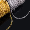 0.5Meter 1Meter Stainless Steel Round Cross Open Ring Chain for DIY Necklace Bracelet Jewelry Making Body Chain.