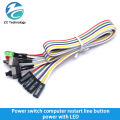 1PCS 65CM Slim PC Compute Motherboard Power Cable Original On Off Reset with LED Light PC Power Reset Switch Push Button Switch. 