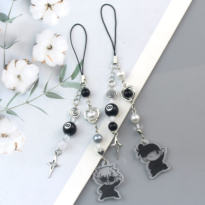 Anime Keychain Cosplay Geto Suguru Satoru Gojo Matching Jujutsu Phone Charm Accessory Pendant Keyring Bag Jewelry