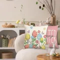 45x45cm Happy Easter Cushion Cover Cute Flower Eggs Pillow Cover Easter Egg Pillowcase Home Decorative Throw Pillow Case. 