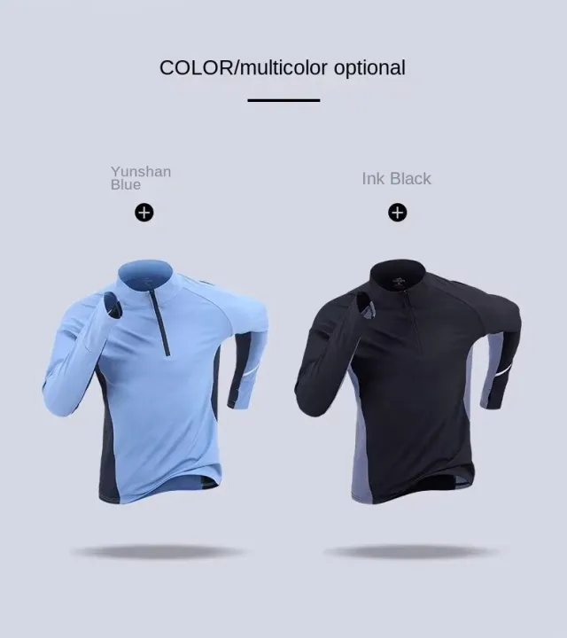 Sports%20quick%20drying%20long%20sleeved%20men's%202025%20autumn%20and%20winter%20warm%20running%20T-shirt%20with%20half%20zipper%20top%20for%20outdoor%20cycling%20trai%20-%20Image%204