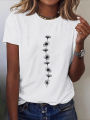Plus Size Women'S Casual Sunflower Print T-Shirt Short Sleeve Crew Neck Top Perfect for Summer Casual Wear Sunflower Graphic Tee. 