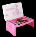 Foldable Lap Desk with Storage - Durable Lightweight Portable Laptop Computer Children Desks for Homework or Reading. 