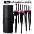 13PCS makeup brush set,black storage bucket,synthetic bristles blush brush,contour brush, eyeshadow brush, portable makeup tools. 