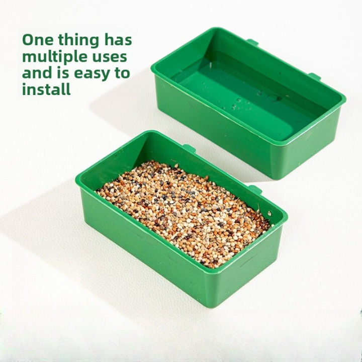 Small Bird Food & Water Feeder Tray Plastic Feeding Box for Budgie Finch Canary Cage Accessories  Parrot Bird Wash Bath