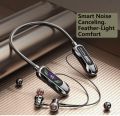 Neckband Bluetooth Neckband Earphones Deep Bass Stereo Magnetic Attraction 40H Playtime Type-C Charging Waterproof - Black. 