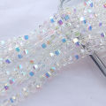 50pcs 8mm Pink/White AB Glass Crystal Watermelon Loose Beads DIY Bracelet Jewelry Making Clothing Accessories. 
