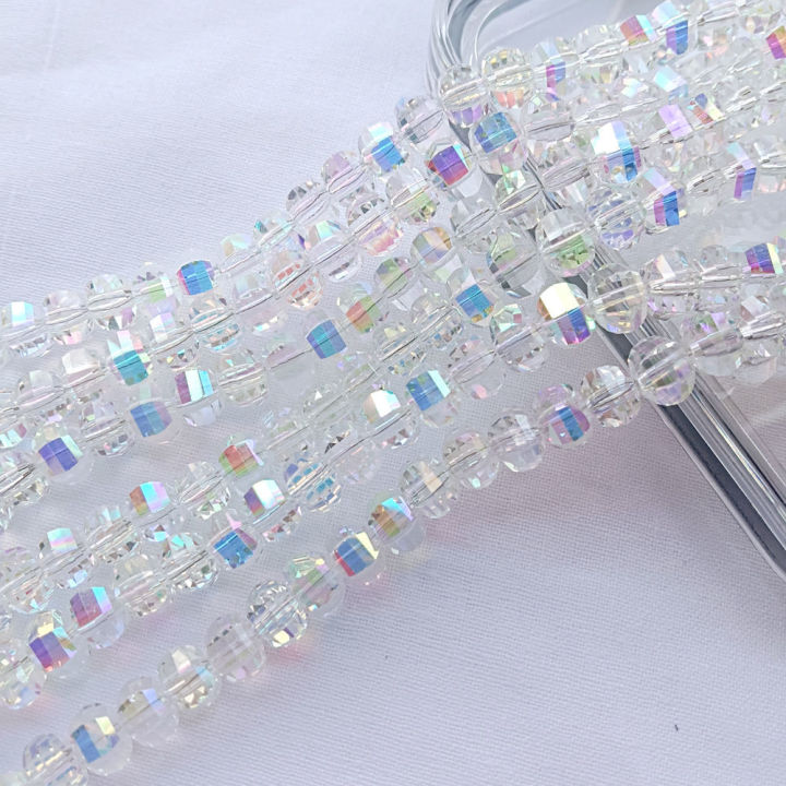 50pcs%208mm%20Pink/White%20AB%20Glass%20Crystal%20Watermelon%20Loose%20Beads%20DIY%20Bracelet%20Jewelry%20Making%20Clothing%20Accessories%20-%20Image%203