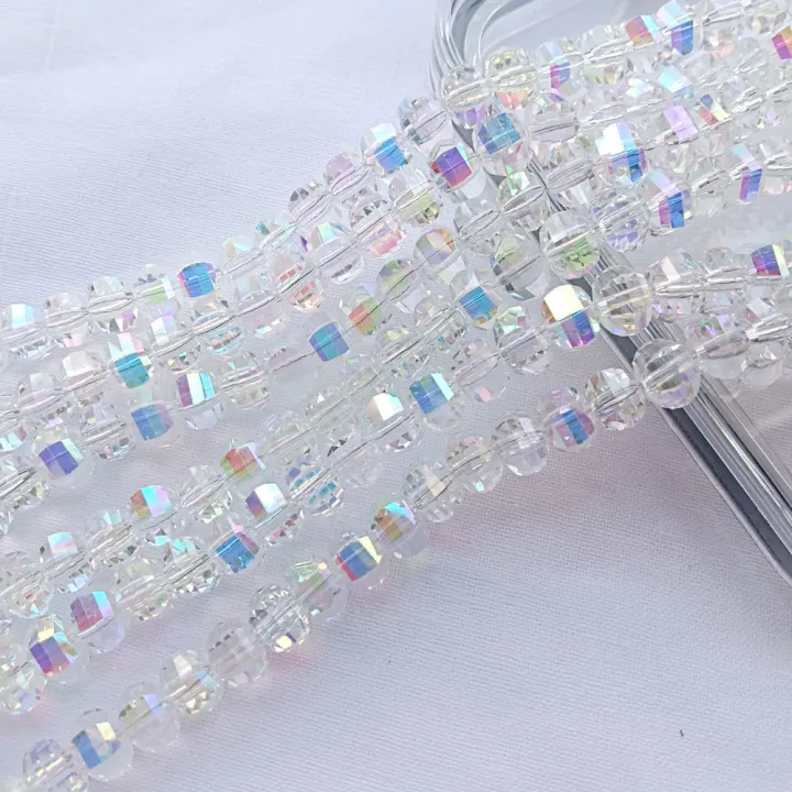 50pcs%208mm%20Pink/White%20AB%20Glass%20Crystal%20Watermelon%20Loose%20Beads%20DIY%20Bracelet%20Jewelry%20Making%20Clothing%20Accessories%20-%20Image%203