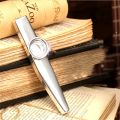 Kazoo Silver Aluminum Alloy with Membrane Flute Diaphragm Mouth Kazoos Musical Instruments.