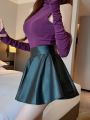 Multipurpose Elastic Mini Short Skirt Women Faux Leather Skirts High Waist For Skater Work Nighub.