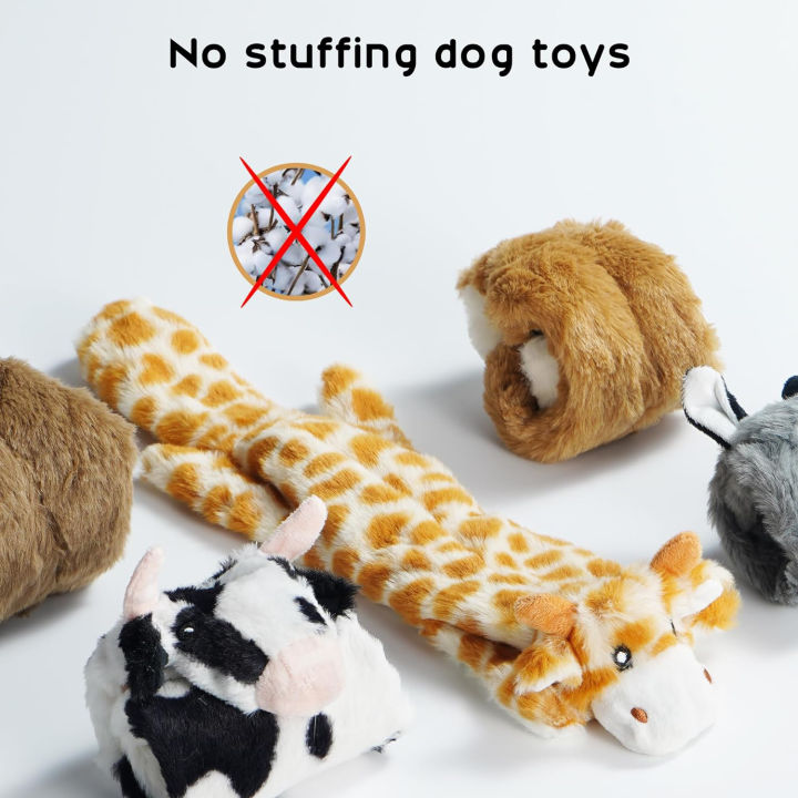 5PCS%20Crinkle%20Plush%20Dog%20Squeaky%20Toys%20Fox%20Giraffe%20Squirrel%20Cow%20Donkey%20Style,%20No%20Stuffing%20Dog%20Toys%20for%20Small%20Medium%20Large%20Dogs%20-%20Image%204