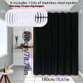 Simple Style Black Shower Curtain Pure Black Design Bathroom Decorative Curtain Partition Curtain PEVA Waterproof Material. 