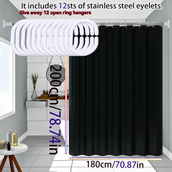 Simple%20Style%20Black%20Shower%20Curtain%20Pure%20Black%20Design%20Bathroom%20Decorative%20Curtain%20Partition%20Curtain%20PEVA%20Waterproof%20Material%20-%20Image%206