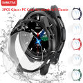 2PCS Glass+Case for Samsung Galaxy Watch 6 Classic 43mm 47mm Waterproof PC Bumper Cover+Screen Protector Galaxy Watch6 40mm 44mm. 