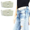 2pcs/set No Buckle Elastic Belt For Women Men Unisex Stretch Belt For Pants Jeans Casual Buckle Free Adjustable Invisible Belt. 