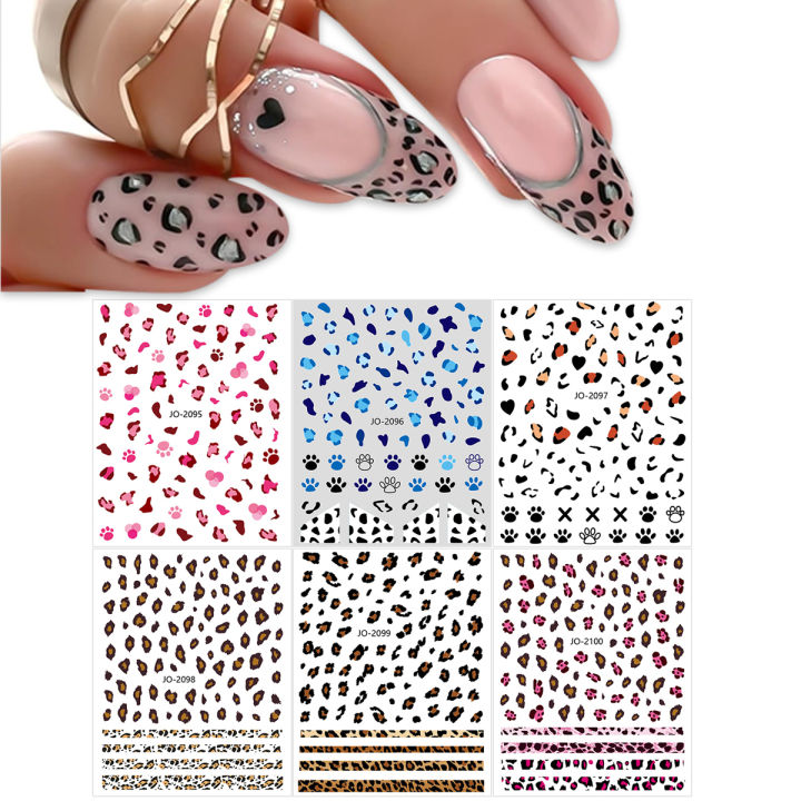 3/6/12%20Sheets%20Leopard%20Nail%20Art%20Stickers%20Set%20%E2%80%93%20Self-Adhesive%20Animal%20Nail%20Decals%20for%20DIY%20Manicure,%20Cheetah%20Paw%20Nail%20Decorations%20-%20Image%202